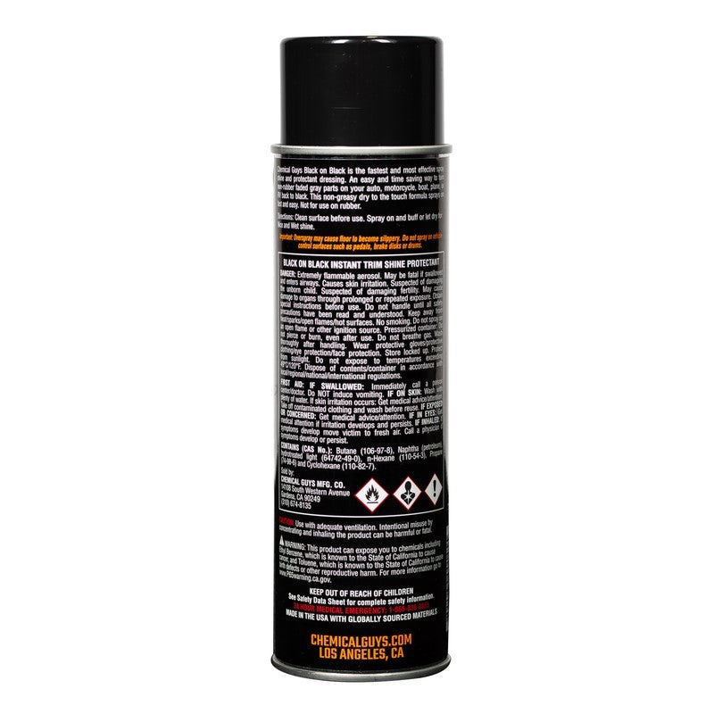 Chemical Guys Black on Black Instant Trim Shine Spray Dressing – 11oz (Aerosol) Fashion