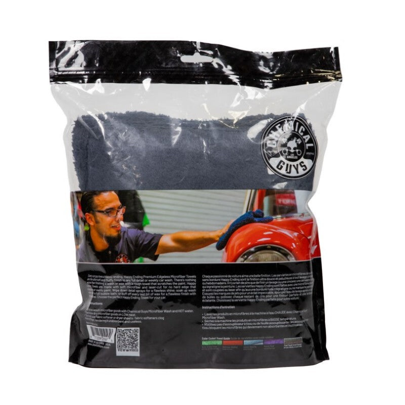 Chemical Guys Ultra Edgeless Microfiber Towel – 16in x 16in – Black – 3 Pack on Sale