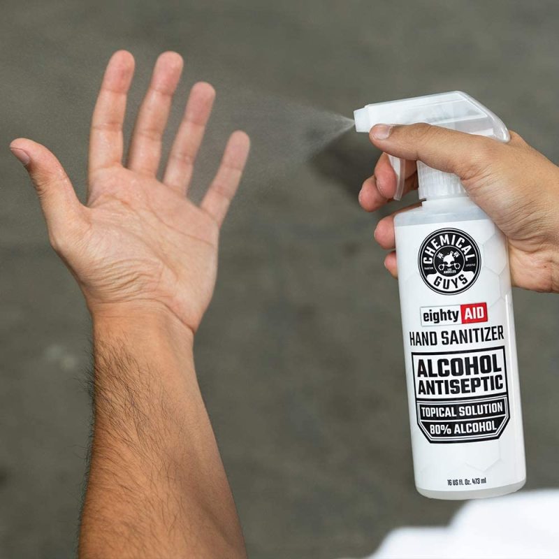Chemical Guys Alcohol Antiseptic 80 Percent Topical Solution Hand Sanitizer – 16oz on Sale
