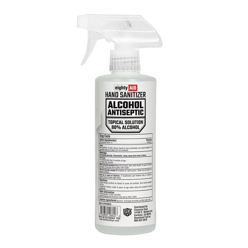 Chemical Guys Alcohol Antiseptic 80 Percent Topical Solution Hand Sanitizer – 16oz on Sale