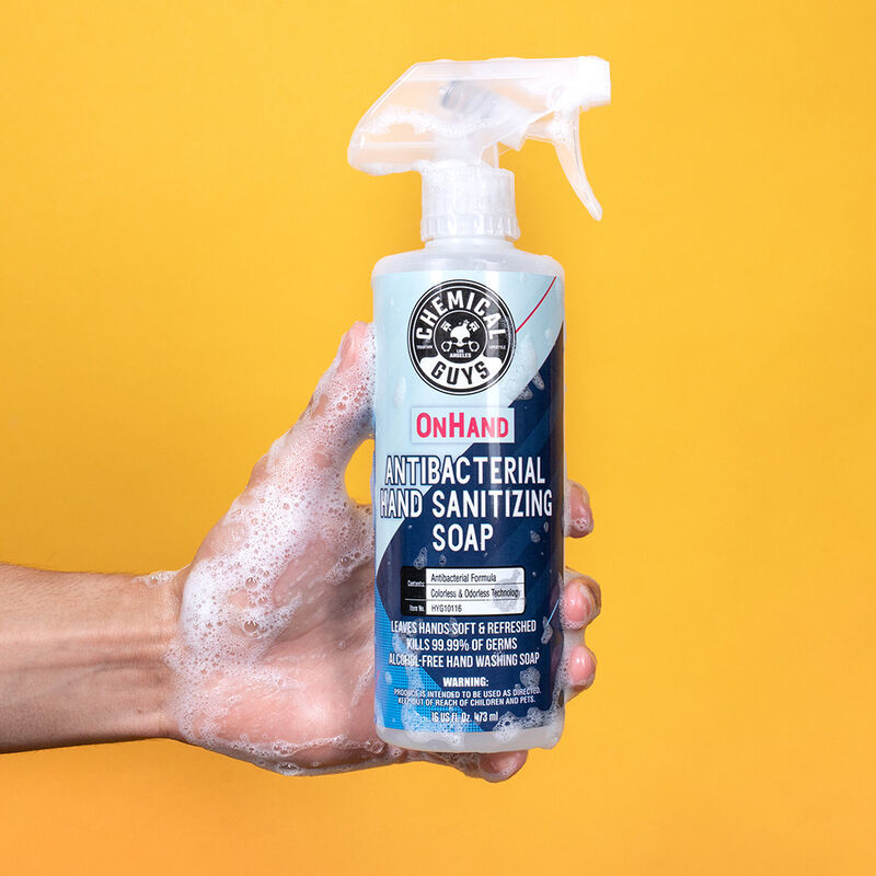 Chemical Guys OnHand Antibacterial Hand Sanitizing Soap – 16oz Supply